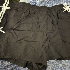 SHEIN Charcoal Athletic Shorts with White Ties